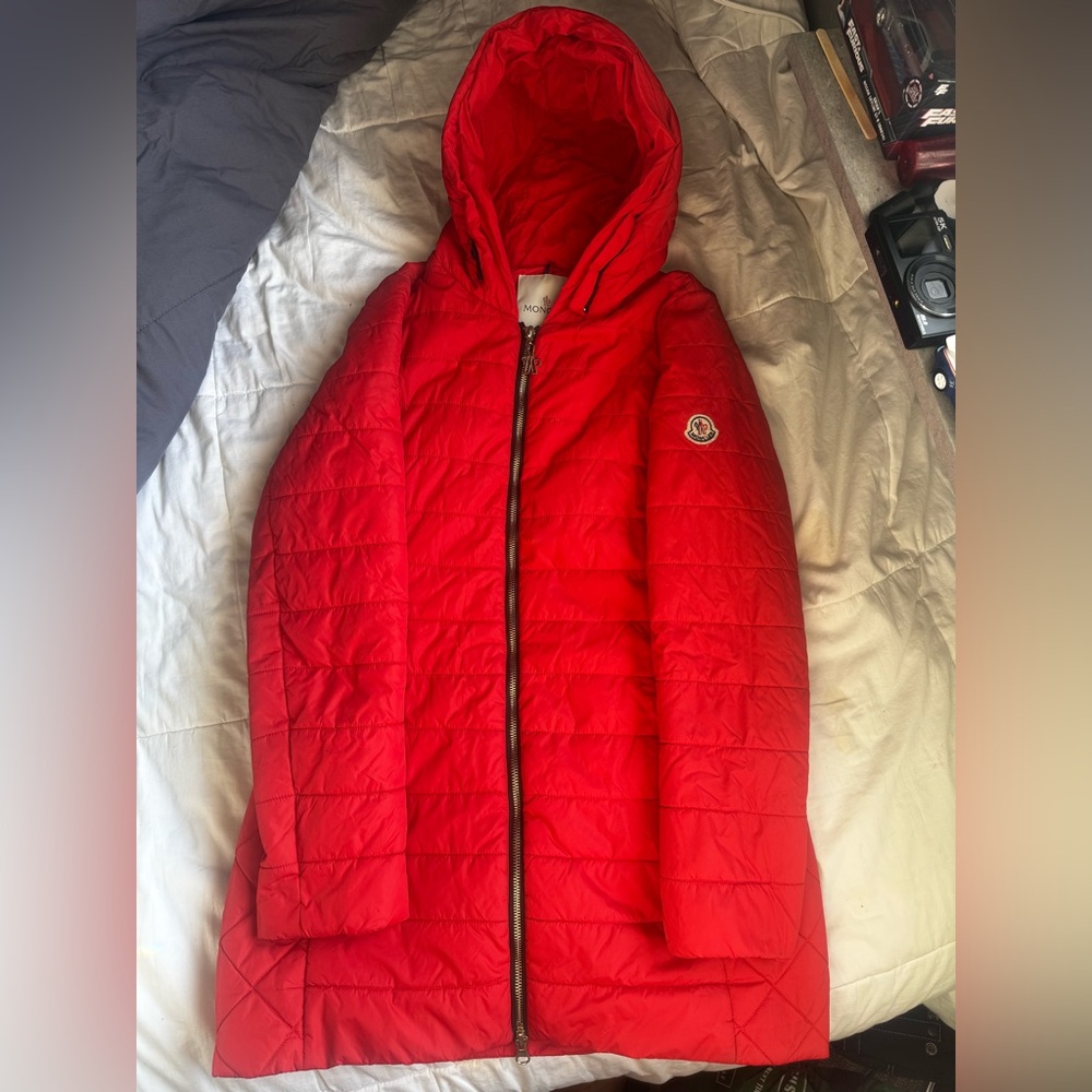 Moncler Vibrant Red Jacket with Logo